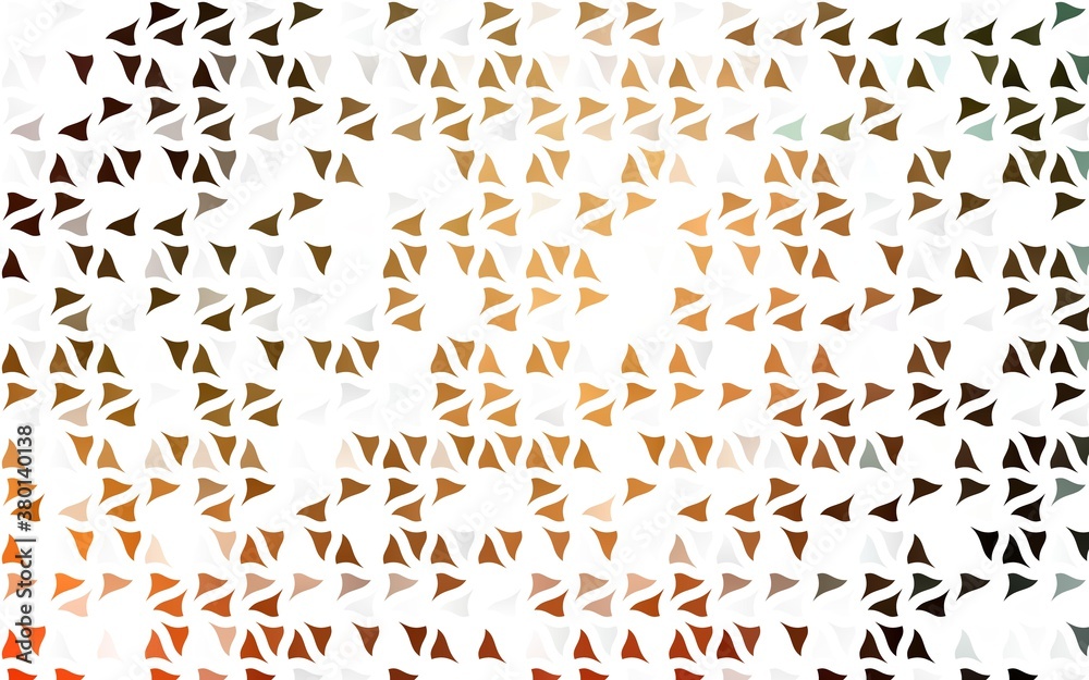 Light Orange vector template with crystals, triangles. Modern abstract illustration with colorful triangles. Best design for your ad, poster, banner.