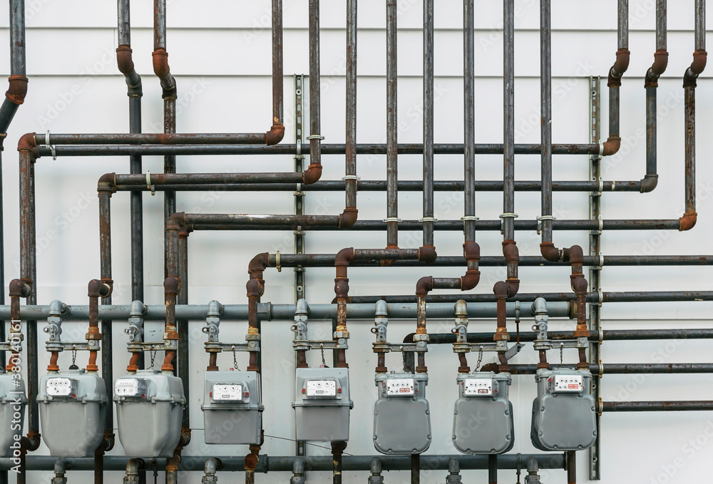 Gas Meter Array foto de Stock Adobe Stock