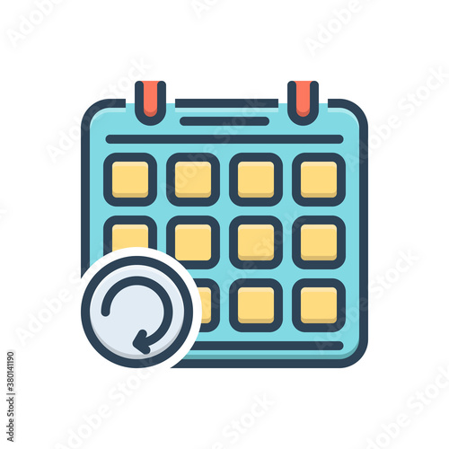 Color illustration icon for schedule