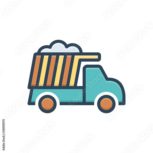 Color illustration icon for dumper