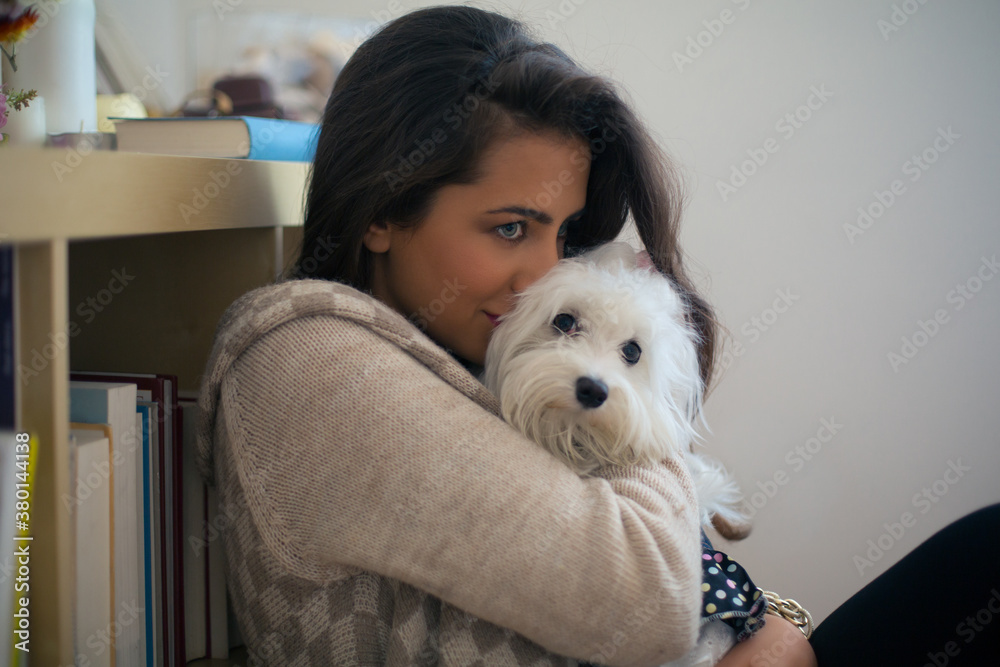 Girl Kissing Her Dog Girl Kissing Her Dog