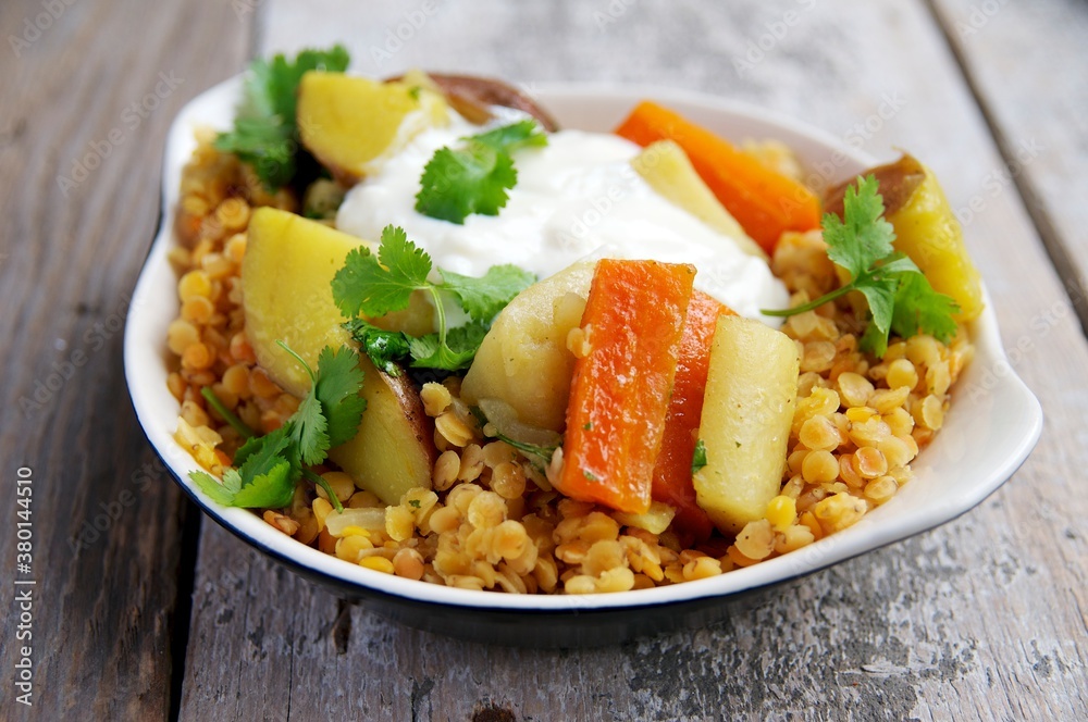 Red Lentils with Spicy Root Vegetables Red Lentils with Spicy Root Vegetables