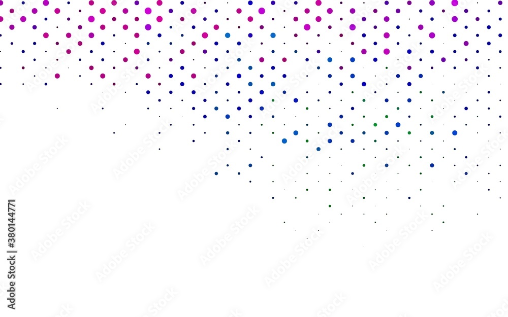 Light Multicolor, Rainbow vector pattern with spheres. Modern abstract illustration with colorful water drops. Pattern of water, rain drops.