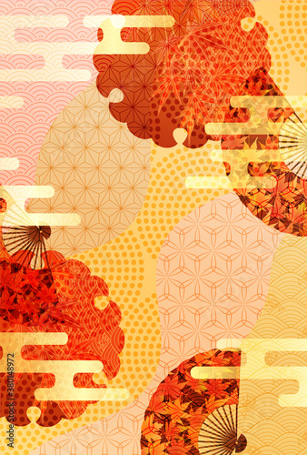  紅葉　もみじ　秋　 背景
