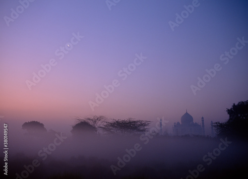 The Taj Mahal at sunrise. 	Agra, Uttar Pradesh, India photo