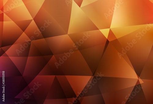 Fototapeta Naklejka Na Ścianę i Meble -  Dark Orange vector triangle mosaic background.