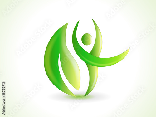 Logo health nature leaf figure identity business card icon vector