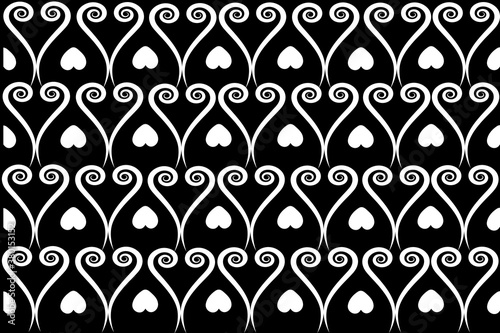 Love heart seamless partners black background vector 