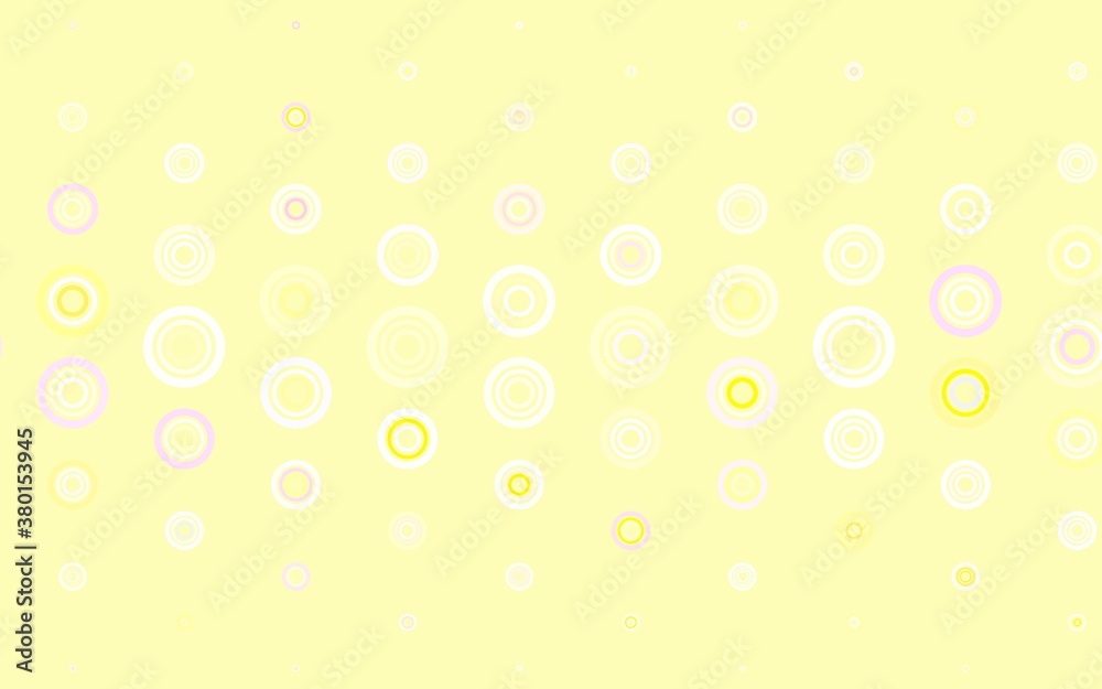 Light Pink, Yellow vector layout with circle shapes. Light Pink, Yellow vector layout with circle shapes.