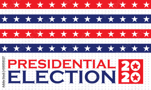 United States of America Presidential Election 2020. Election banner Vote 2020 with Patriotic Stars. November 3. 