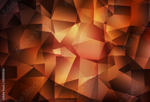 Dark Orange vector low poly layout.