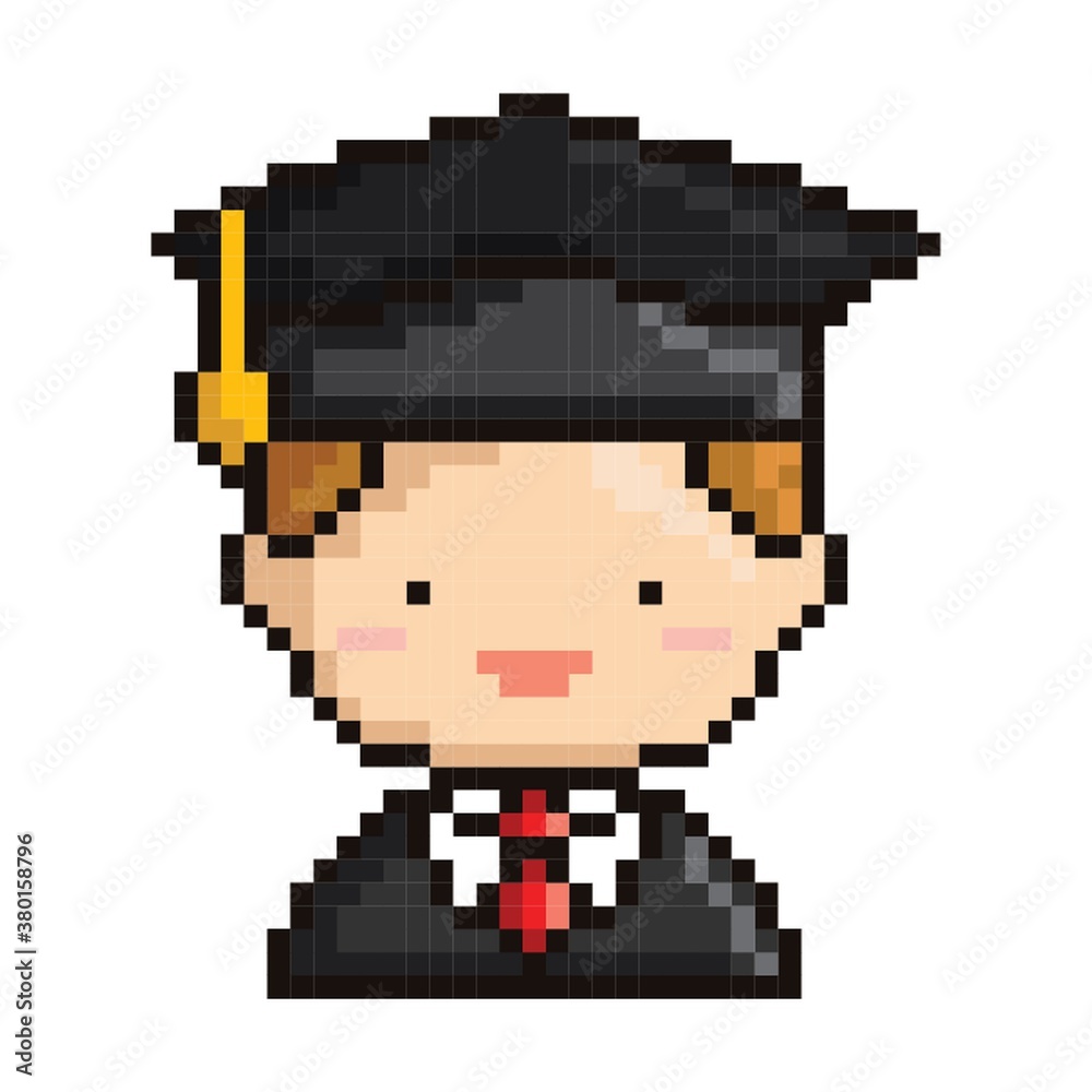 Obraz premium pixel art graduate