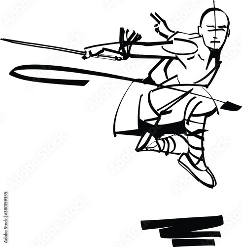 silhouette of a kung fu master
