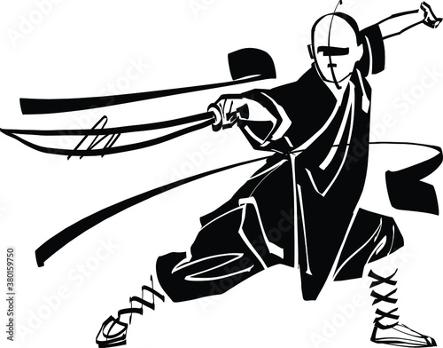silhouette of a kung fu master