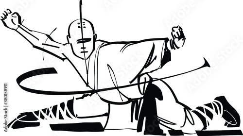 silhouette of a kung fu master