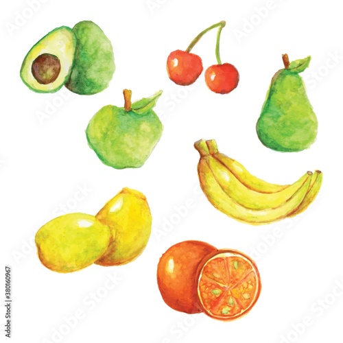 set of fruit icons