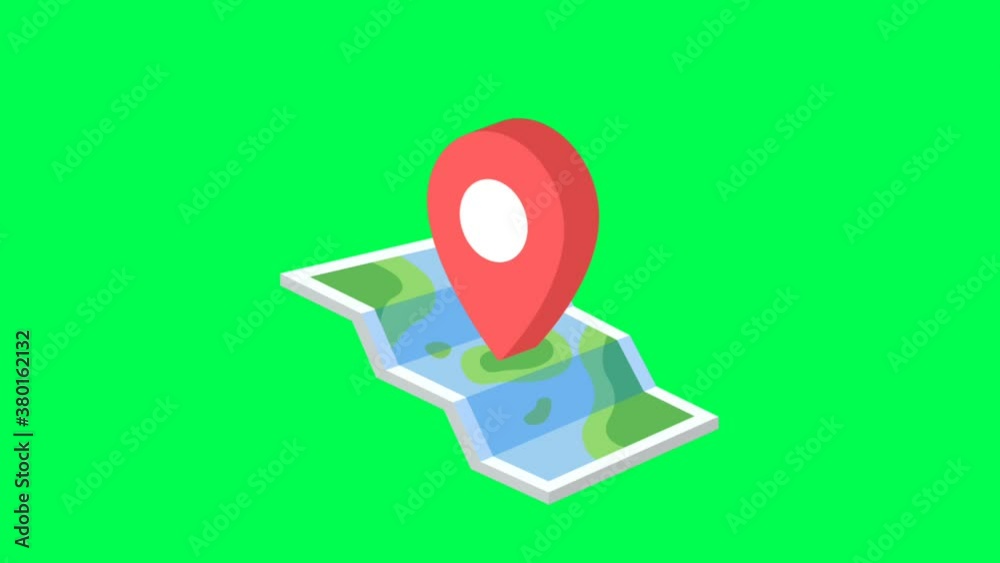 green screen animated google map icon