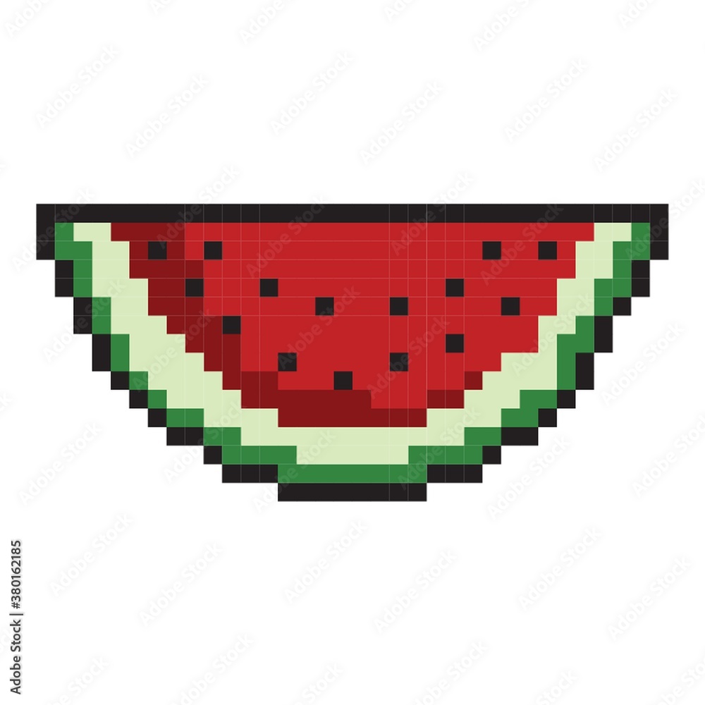 pixel art watermelon Stock Vector Adobe Stock
