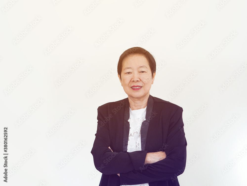 Smart working woman Asian senior elder professional success at work happy Smart working woman Asian senior elder professional success at work happy