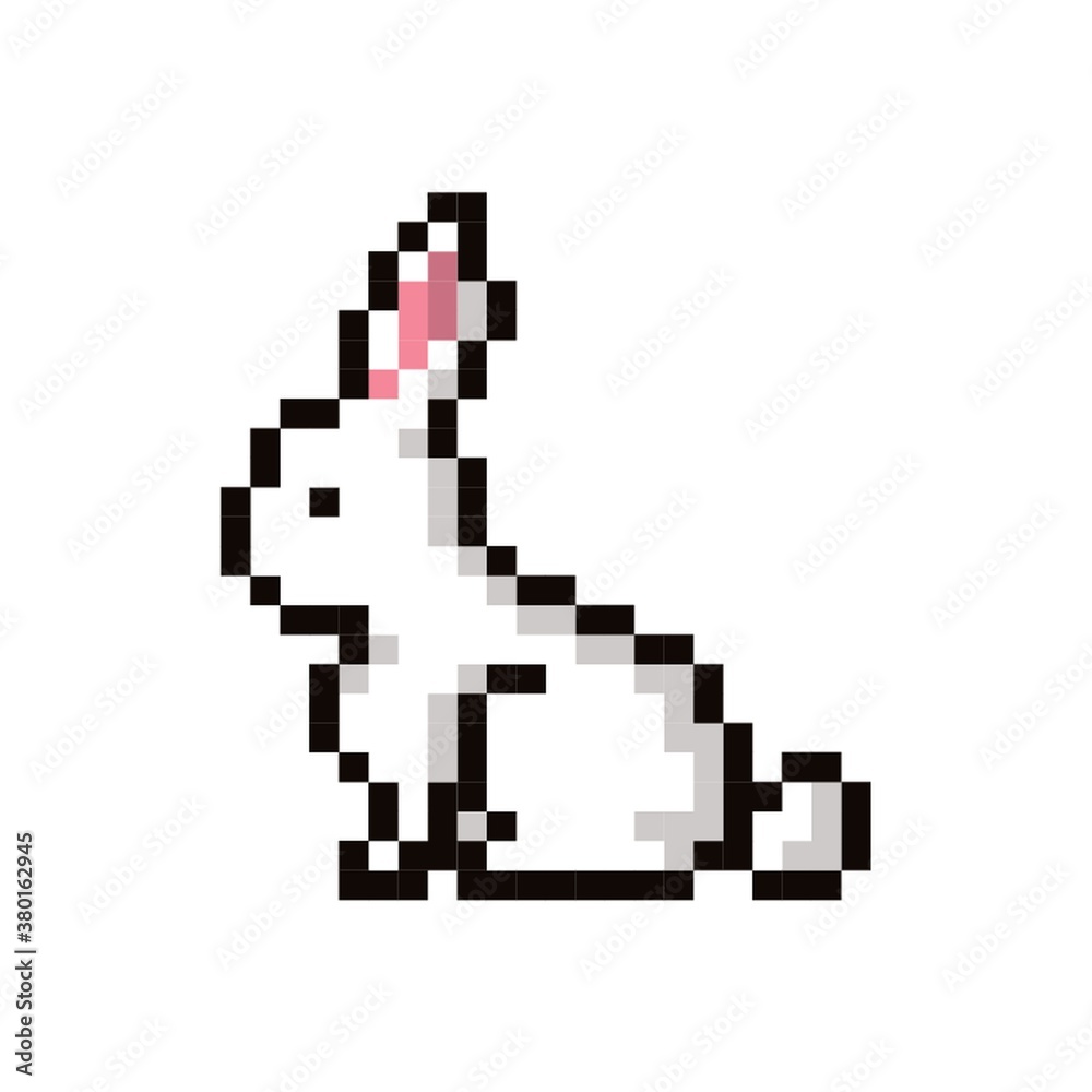 Rabbit 8-bit vector illustration
