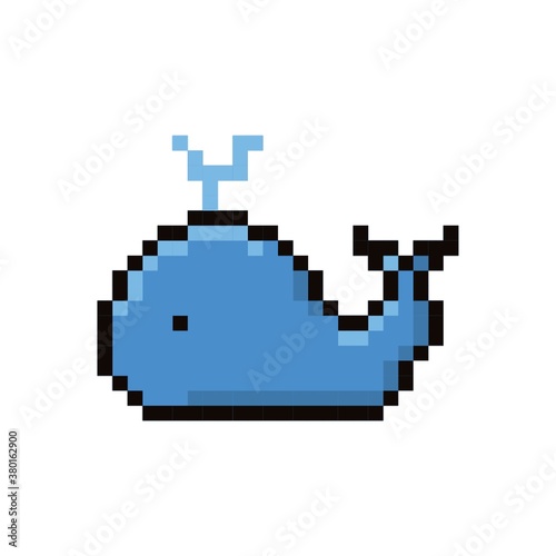 Whale 8-bit vector illustration