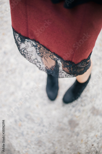 Woman's skirt from above