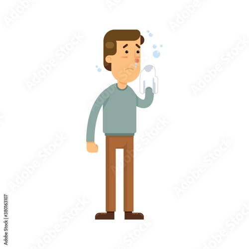 man with running nose