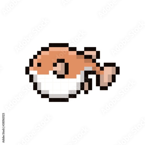 Pufferfish 8-bit vector illustration