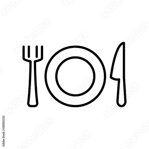Plate,Fork And Spoon Icon Design Vector Template Illustration