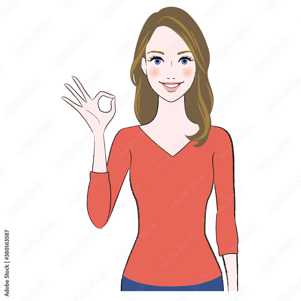 A young beautiful woman smiling introducing about something A young beautiful woman smiling introducing about something