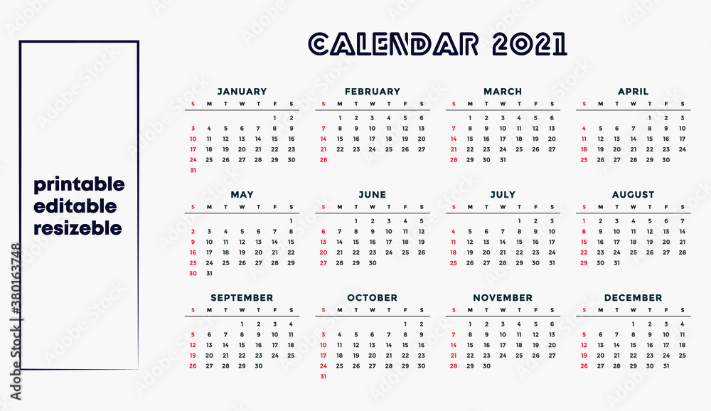Desk calendar template 2021. 
