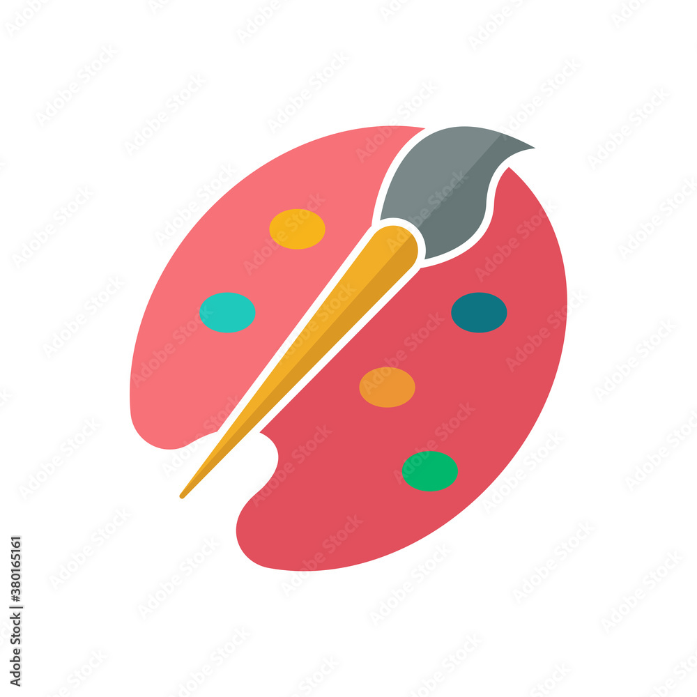 Paint pen flat icon, icon for education. Design template vector Paint pen flat icon, icon for education. Design template vector