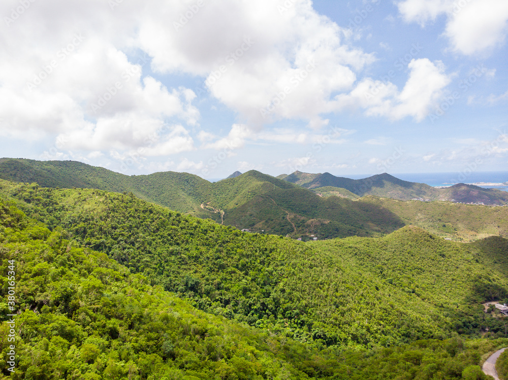 Aerial view of the Caribbean island of Sint maarten /Saint Martin. Caribbean landscapes and cityscapes. Aerial view of the Caribbean island of Sint maarten /Saint Martin. Caribbean landscapes and cityscapes.