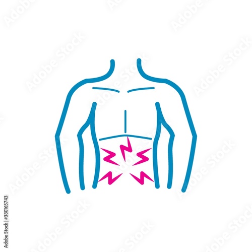 Human body with stomachache concept