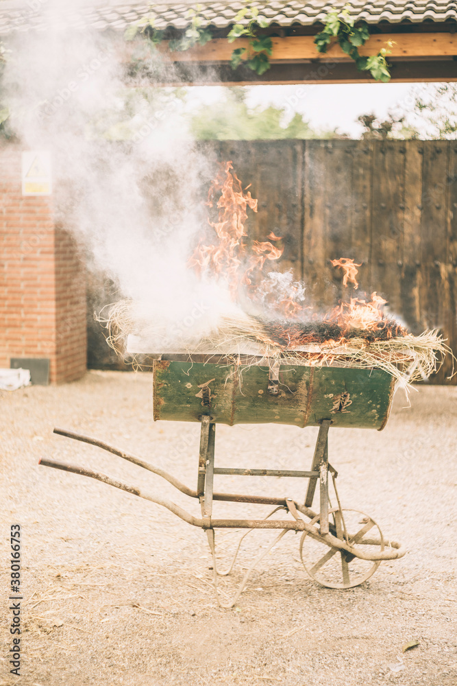 Grilling a traditional dish of the area. Grilling a traditional dish of the area.