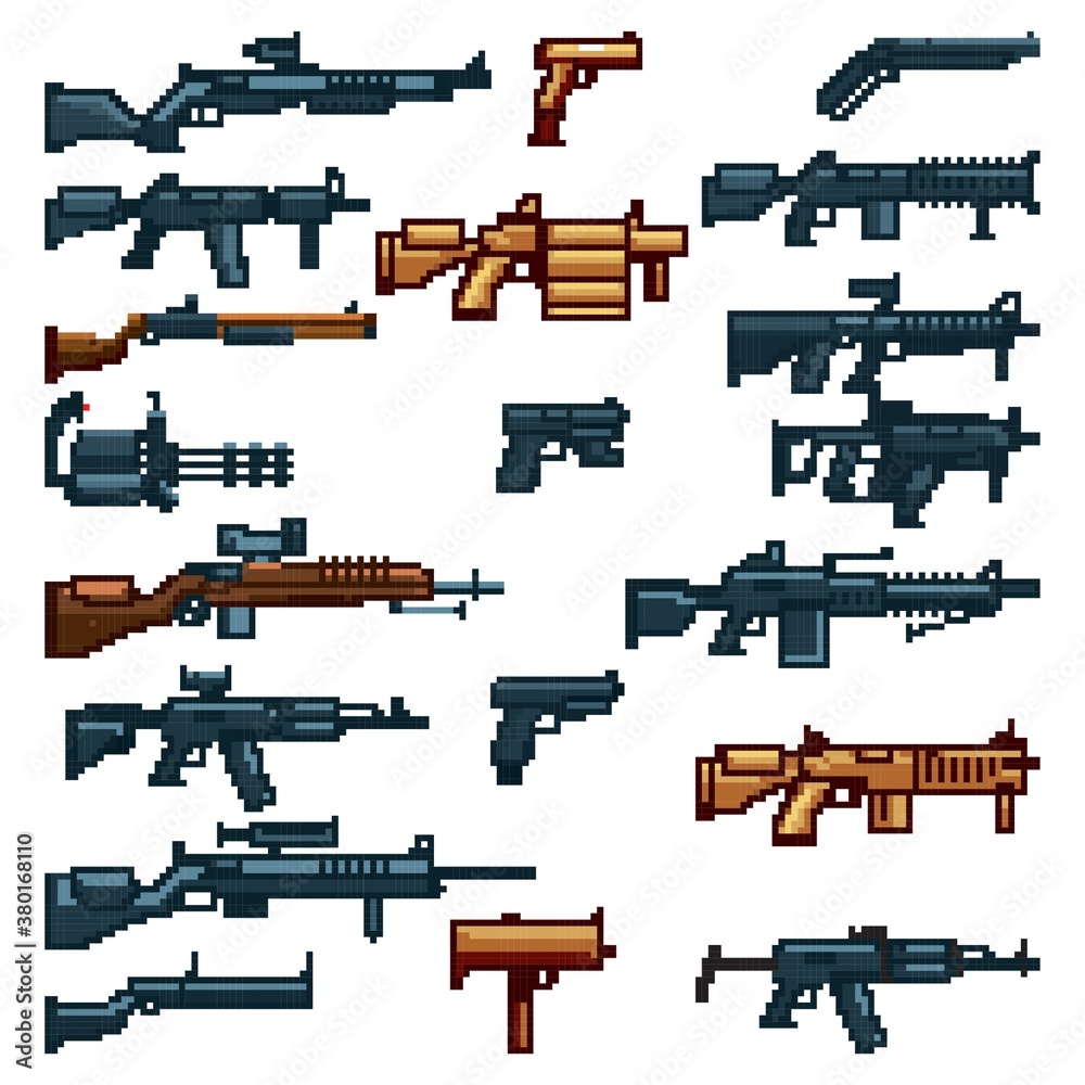Set of assault weapons