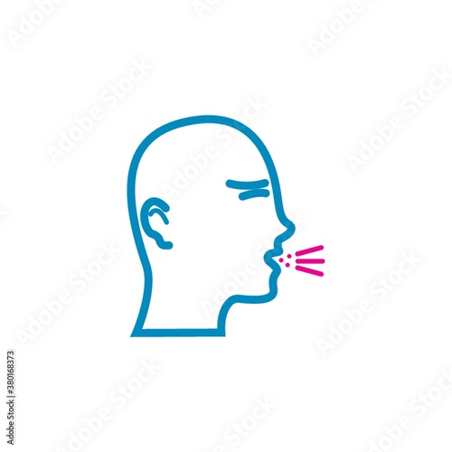 Head with coughing concept