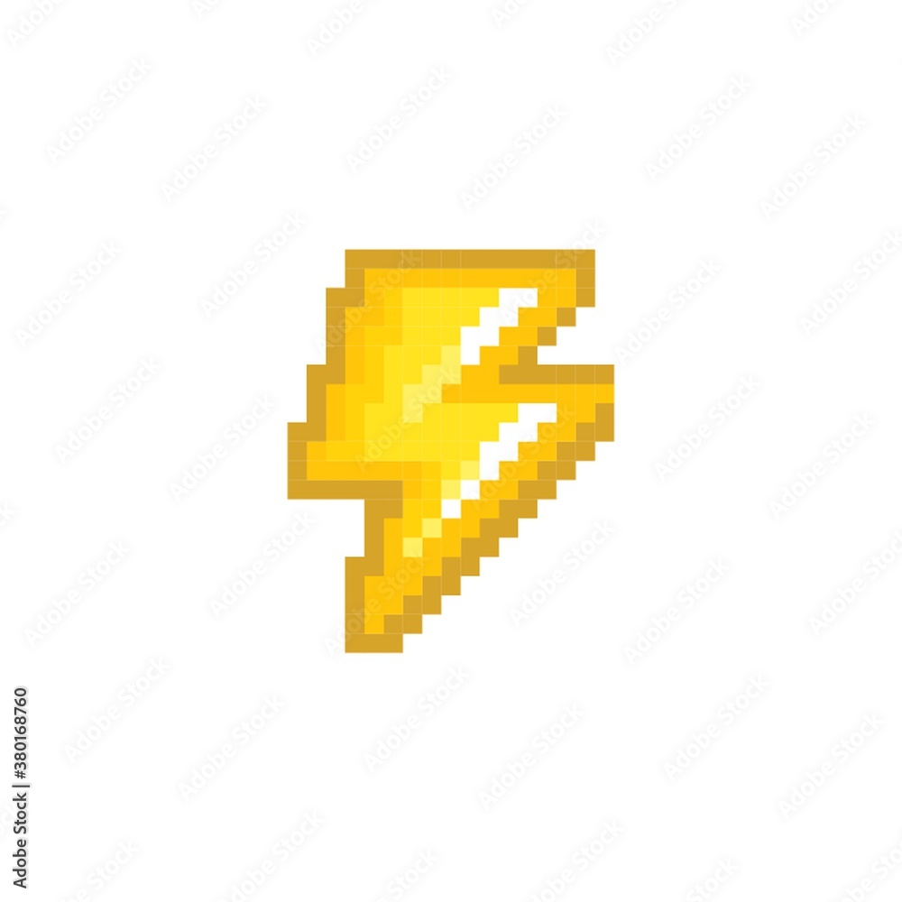 Fototapeta premium Pixelated gold lightning