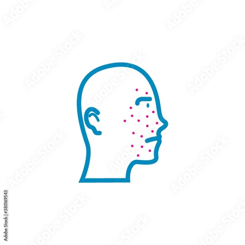 Head with chickenpox concept