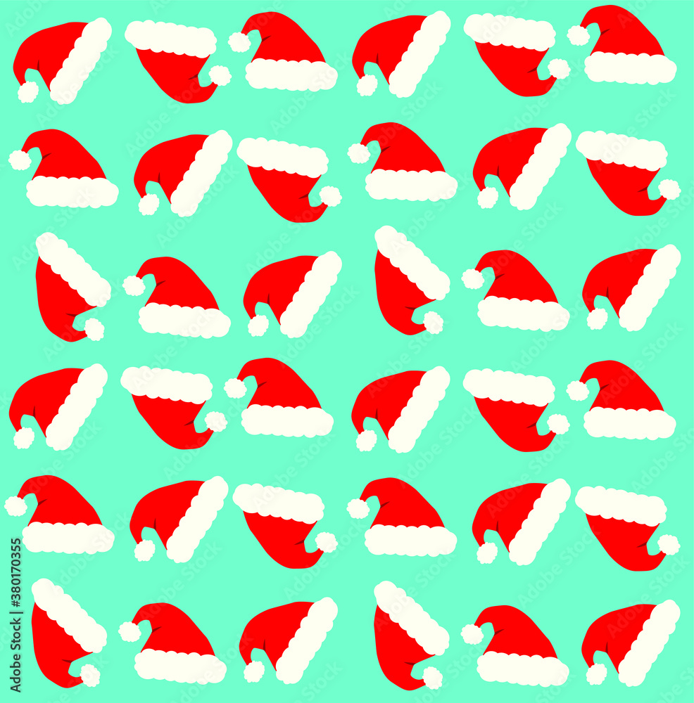 Background with hats. Pattern with santa hats. New Year, Christmas, Santa Claus Background with hats. Pattern with santa hats. New Year, Christmas, Santa Claus