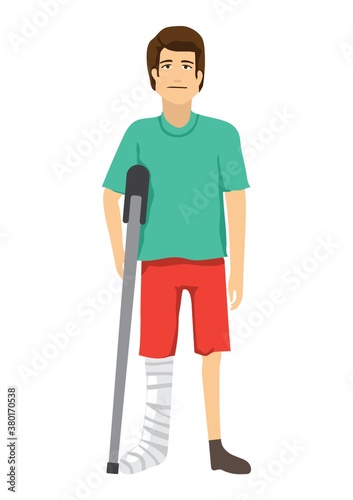 Man with broken leg concept