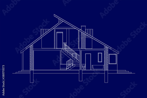 Modern architectural background.  Cross-section house. Vector illustration. 10 eps.