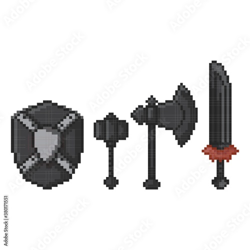 Weapons and shield icon pack