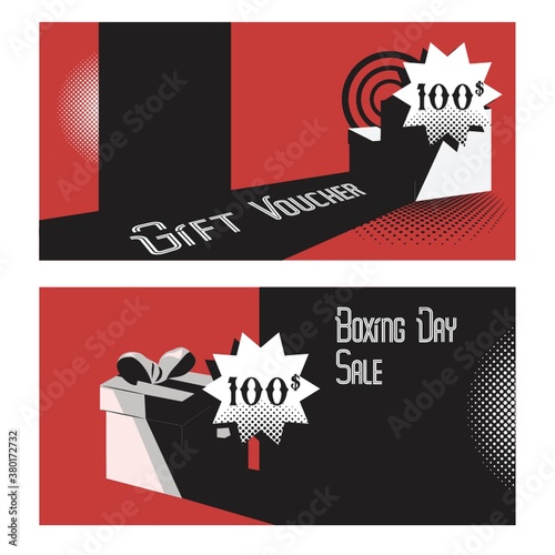 Boxing day gift voucher concept