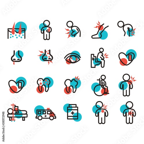 Set of illness icons