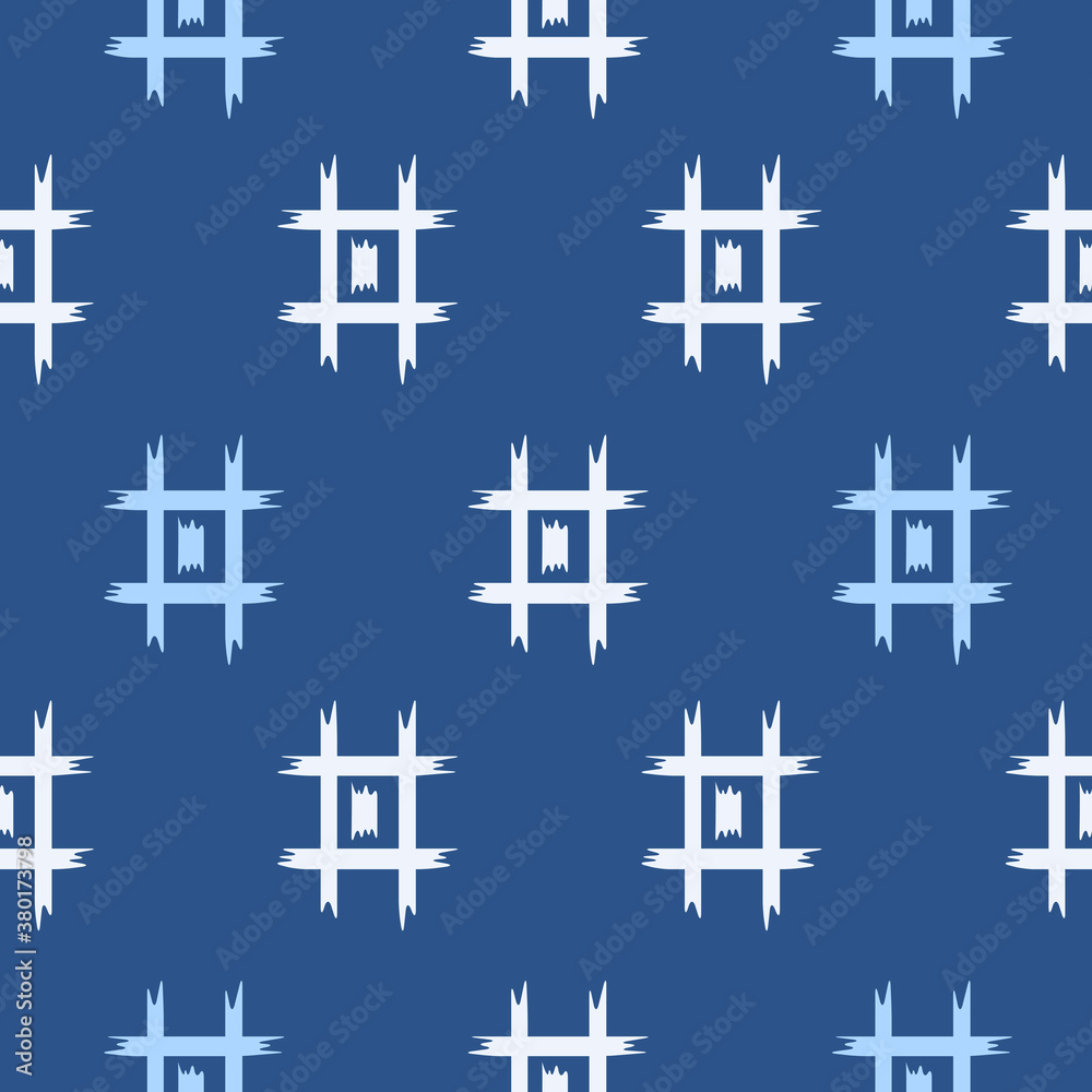 Obraz premium Japanese Crosshatch Vector Seamless Pattern
