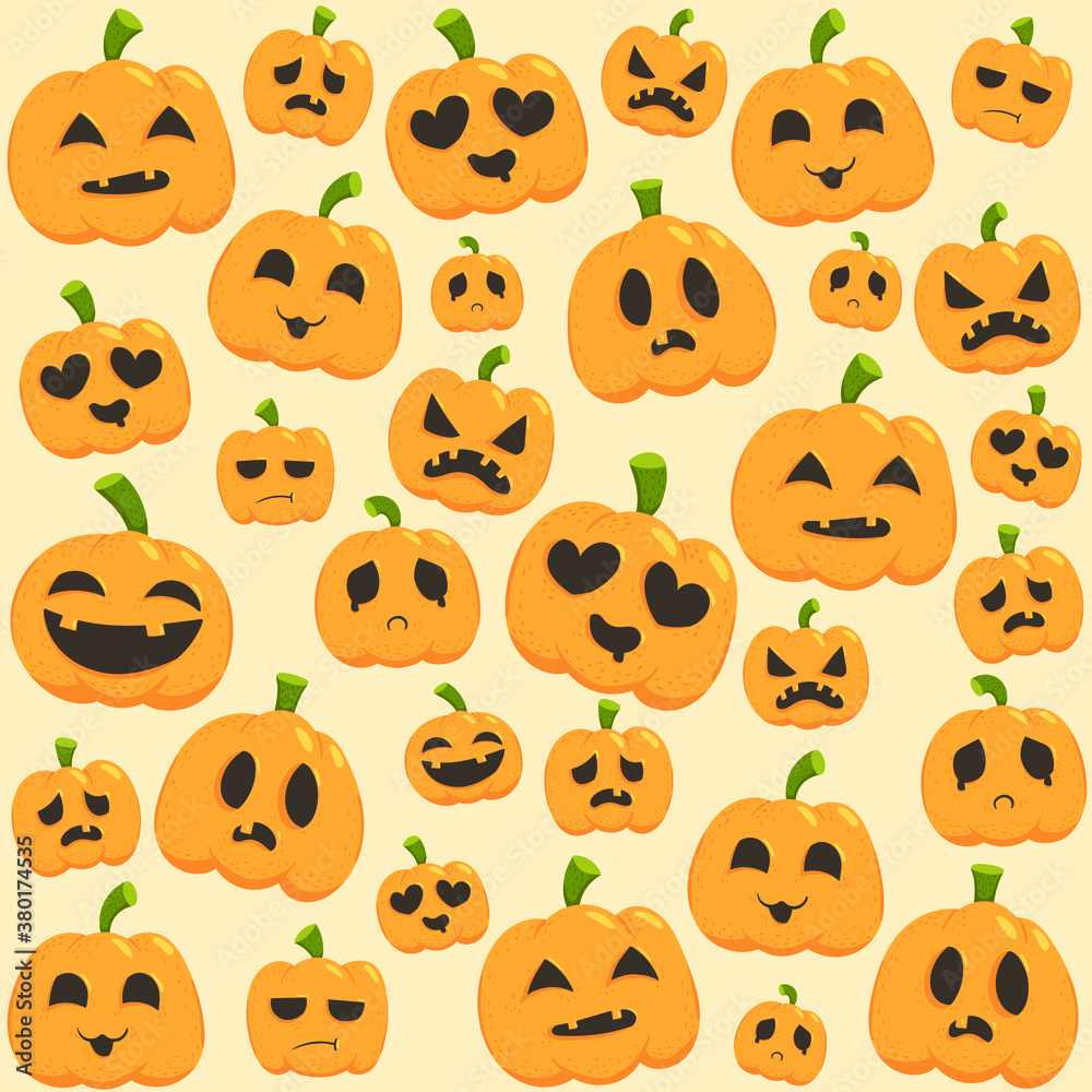 pumpkins funny heads seamless halloween pattern pumpkins funny heads seamless halloween pattern
