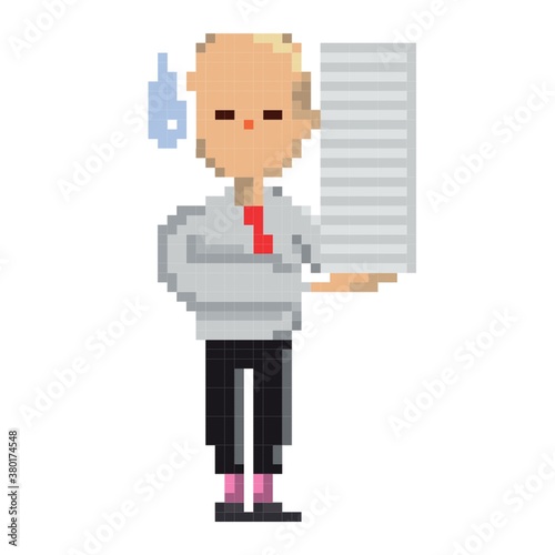 Pixel art businessman