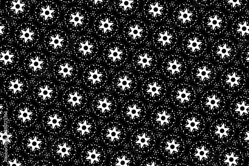 Ornament with elements of black and white colors.