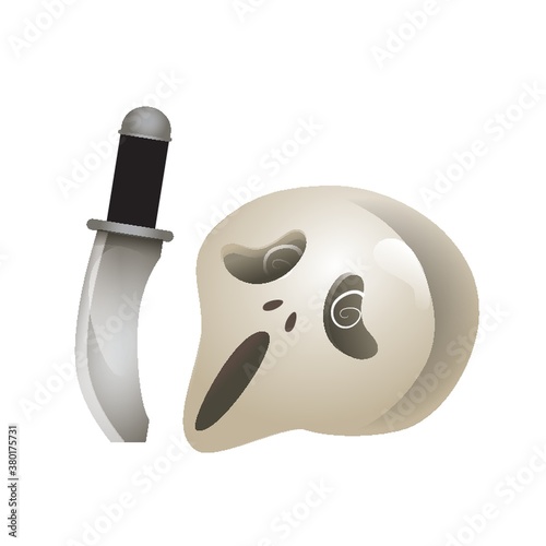 Ghost mask and knife